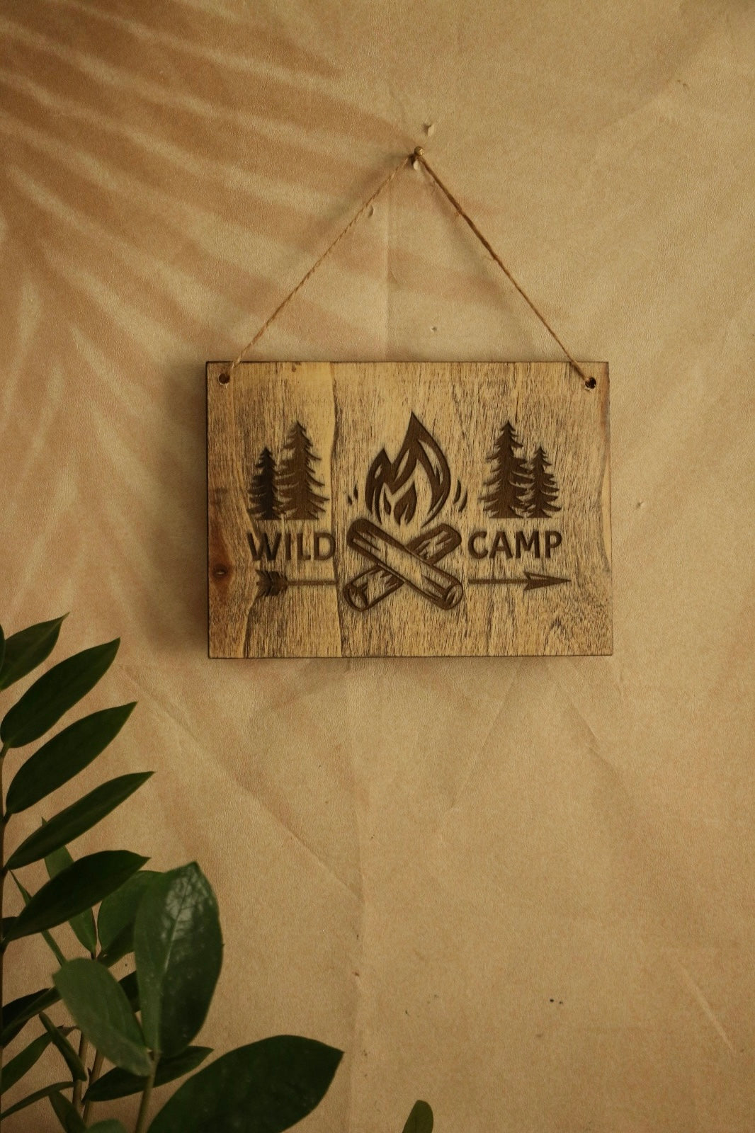 Hoyatap El Boyama Ahşap Oyma Desenli Rustik Tablo