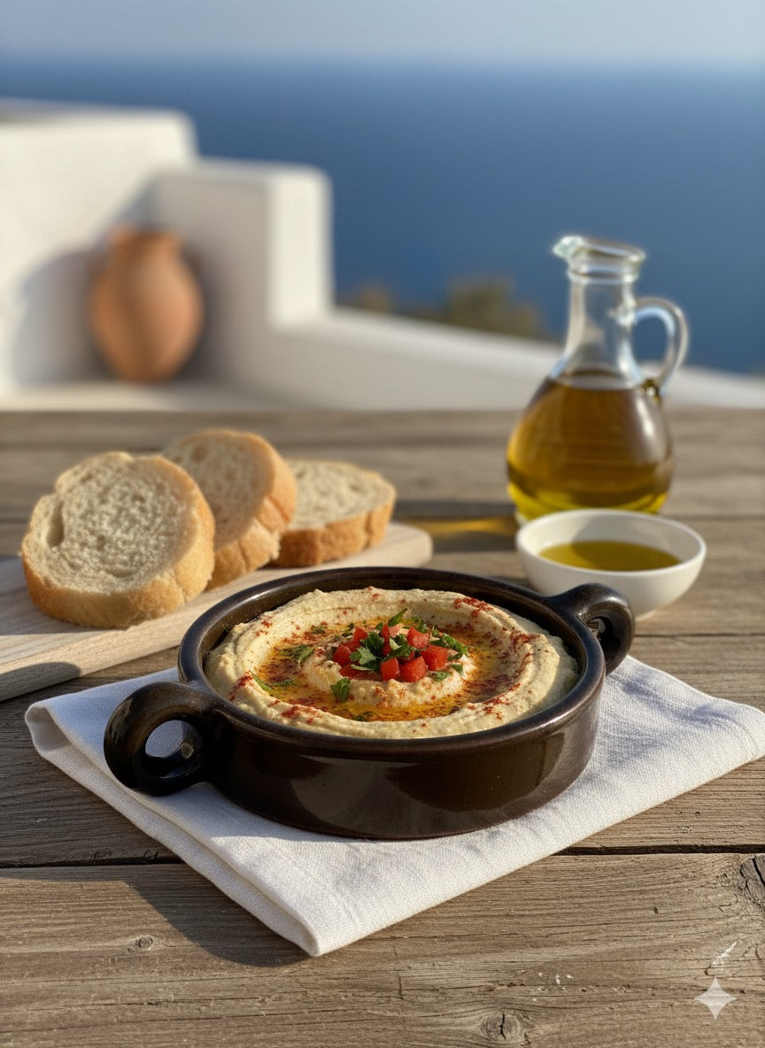 El Yapımı Dekoratif Kulplu Haki Renk Kase -Mezelik