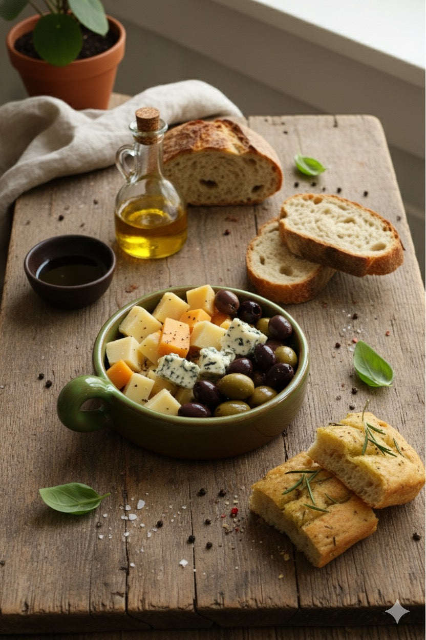 El Yapımı Dekoratif Tek Kulplu Yeşil Renk Kase -Mezelik