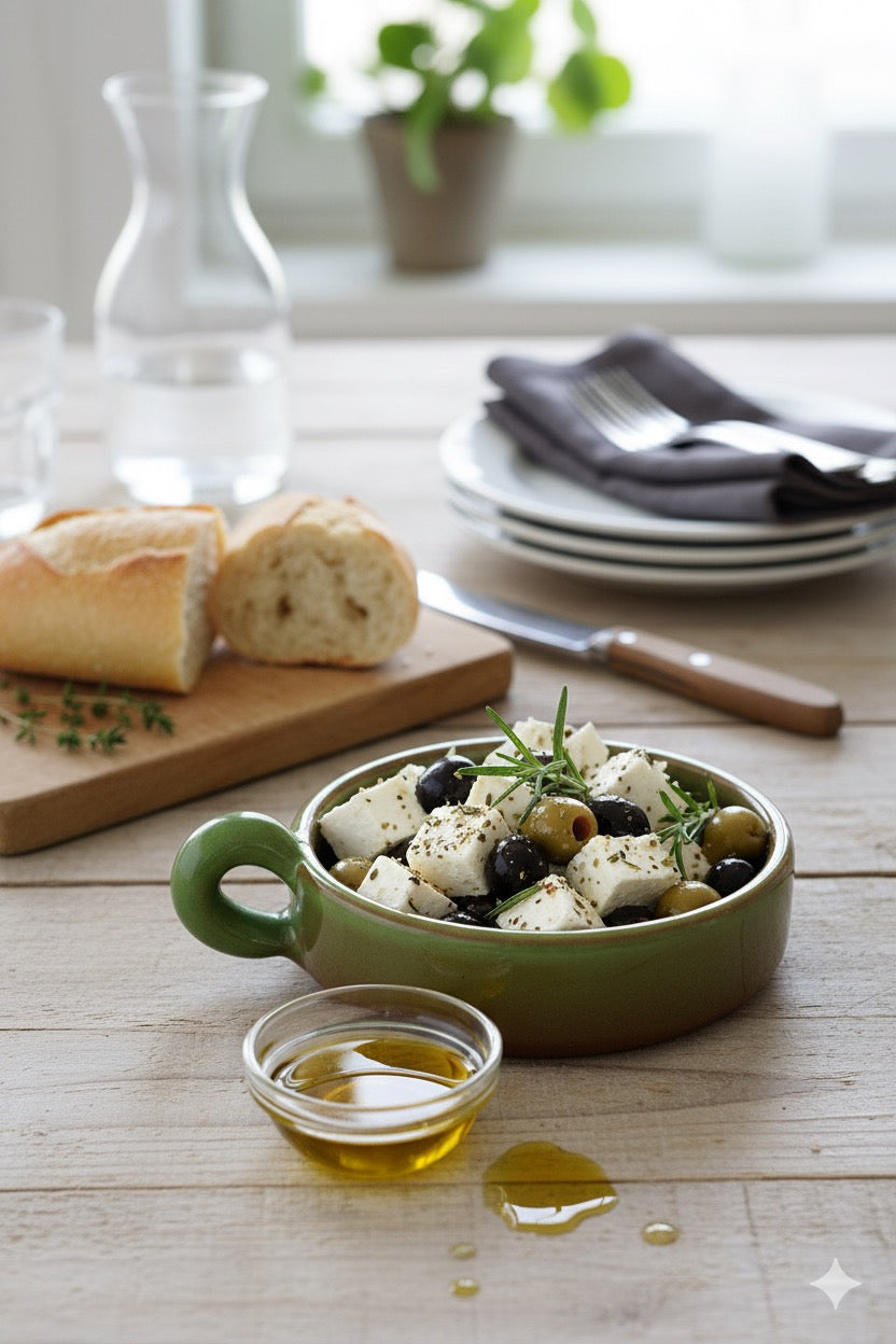 El Yapımı Dekoratif Tek Kulplu Yeşil Renk Kase -Mezelik