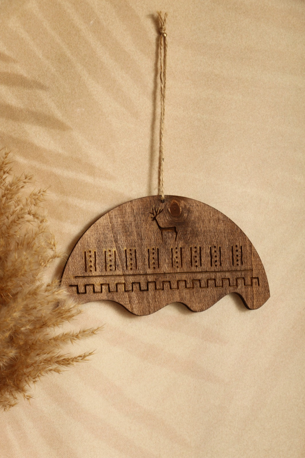 Hoyatap Mini Dekoratif Duvar Süsü - Oyma Etnik Duvar Dekoru- Oyma Desenli Ahşap Vintage Doğal Duvar Süsü - Balkon Süsü