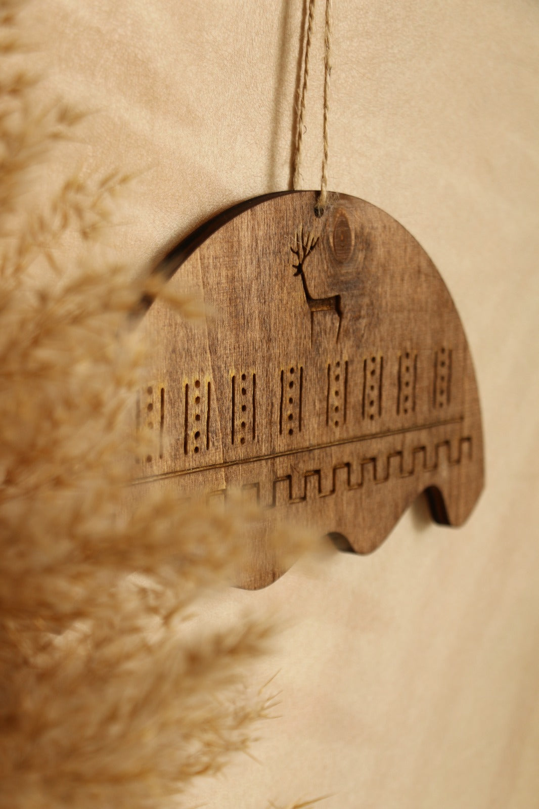 Hoyatap Mini Dekoratif Duvar Süsü - Oyma Etnik Duvar Dekoru- Oyma Desenli Ahşap Vintage Doğal Duvar Süsü - Balkon Süsü