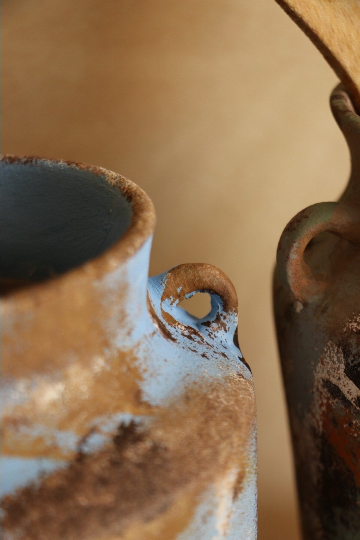 Hoyatap El Yapımı Kulplu Büyük Vintage Eskitme Kaşıklık